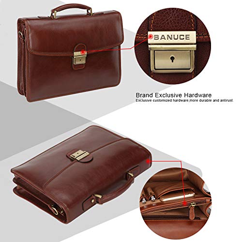 Shop Banuce Full Grain Italian Leather Briefc – Luggage Factory