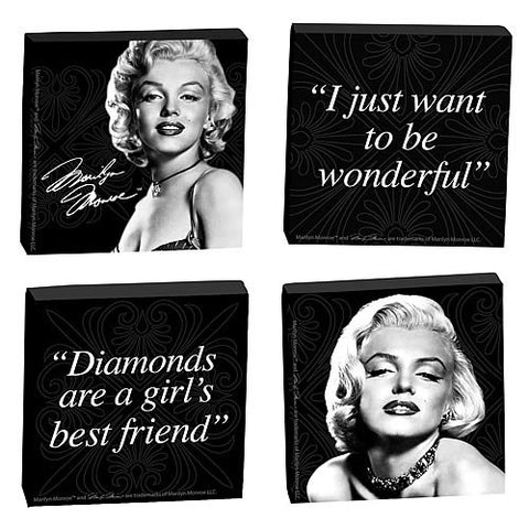 Marilyn Monroe 4 Piece Wood Tile Magnet Set
