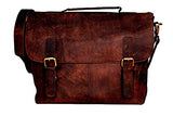 Retro Buffalo Hunter Leather Laptop Messenger Bag Office Briefcase College Bag