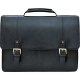 Hidesign Charles Large Double Gusset Leather 17" Laptop Compatible Briefcase, Black