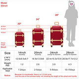 NZBZ Retro Suitcase Set Case Lady Trolley Case Waterproof Luggage TSA Password Box Cute Luggage (Cherry Red + Apricot, 20 inch + 28 inch)