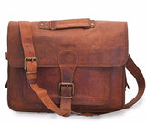 Vintage Leather Laptop Bag 16" Messenger Handmade Briefcase Crossbody Shoulder Bag