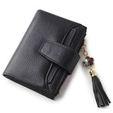 BOBILIKE Genuine Leather Bifold Wallet Small Coin Purse Card Holder ID Window Wallets for