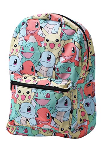 Bioworld Pokémon Pastel Kanto Starters All Over Print Backpack