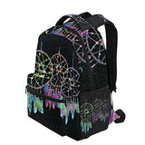 Backpack Travel Dream Catcher Black Galaxy School Bookbags Shoulder Laptop Daypack College Bag