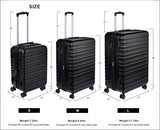 Amazonbasics Hardside Spinner Luggage - 3 Piece Set (20", 24", 28"), Black