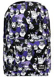 Loungefly Disney Villans Purple Evil Character All Over Print Backpack fits Laptop