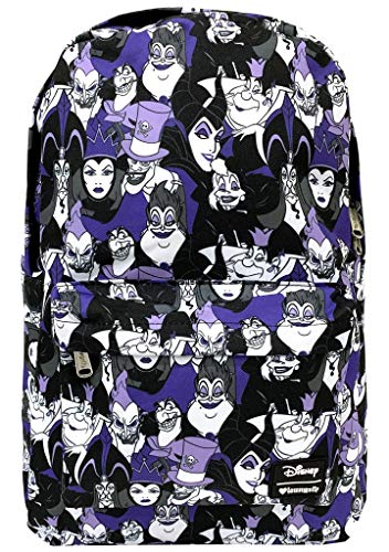 Loungefly Disney Villans Purple Evil Character All Over Print Backpack fits Laptop