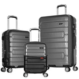 Olympia Nema 3-Piece Exp. Hardcase Spinner Luggage Set W/TSA Lock, Black