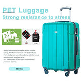Merax 3 Piece P.E.T Luggage Set Eco-Friendly Light Weight Spinner Suitcase (Green)