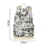 ABage Girl's School Backpack Set 3-Piece Canvas Bookbags Travel Laptop Backpacks, Black