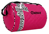 Dance Bag - Quilted Zebra Duffle In Hot Pink