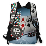 Multi leisure backpack,Photo Gambling Chips Casino Poker On The Dark, travel sports School bag for adult youth College Students