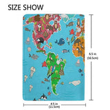 Passport Holder Cartoon Animal World Map Passport Cover Case Wallet Card Storage Organizer for