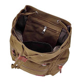 GHP 17.3"x14"x5" Vintage Multi-Purpose Canvas Backpack with Zip-Up/Open Pockets