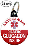 Buttonsmith Glucagon Diabetic Tag Package Of 25 (Minisplit)