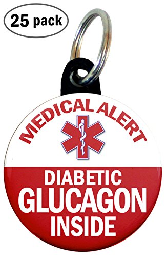 Buttonsmith Glucagon Diabetic Tag Package Of 25 (Minisplit)