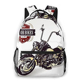Casual Backpack,Chopper Customized Motorcycle With Club,Business Daypack Schoolbag For Men Women Teen