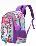 Unicorn 13inch 5 in 1 Backpack for Girls Preschool Backpacks for Toddler Girls Small Kindergarten Bookbag for Little Girls Kids 3-5 with Drawstring Bag Birthday Gift