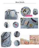 Saierlong Women'S And Girl'S Denim Backpack Jean School Bag Travel Bag Blue