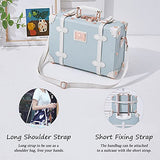 Unitravel Retro Suitcase Set PU Leather Spinner Trunk Luggage with Handbag for Women (Embossed Blue, 26in 20in 12in)