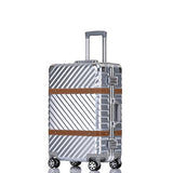 Carry On, Clothink Aluminum Frame Hardside Luggage With Detachable Spinner Wheels 20 Inch Silver