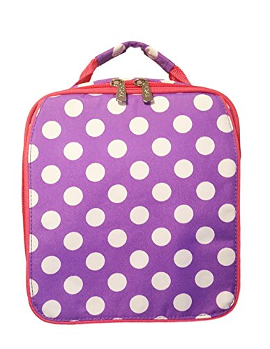 Monogrammed Purple Polka Dot Back To School Lunch Tote