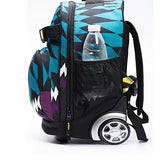 Yexin Rolling Backpack 18 Inch For School Travel With Rain Cover,Blue Galaxy (Color : Style B)