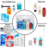 Women's Ultimate Travel Toiletries Bag | Shampoo, Conditioner, Body Wash, Bar Soap, Deodorant, Toothbrush, Toothpaste, Floss, Nail Polish Remover Pads, Bundle of TSA Approved Size (Clear Women's Bag)