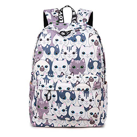 Violet Mist Unicorn School Backpack Bag Waterproof Canvas for Girls Boys Adults