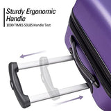 3 piece luggage set with TSA lock hard side swivel suitcase Purple