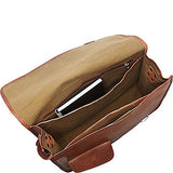 Sharo Leather Bags Computer Messenger Bag (Dark Brown)