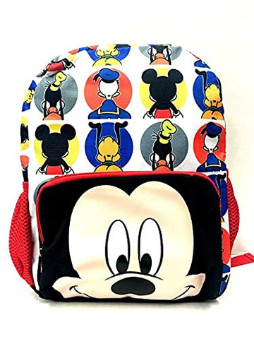 Disney Mickey Mouse Big Face 12 inch All Over Toddler Size Backpack