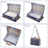 Co-Z Premium Vintage Luggage Sets 24" Trolley Suitcase And 12" Hand Bag Set With Tsa Locks (Pink