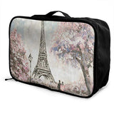 Travel Bags France Paris Eiffel Tower Blossom Vintage Portable Tote Special Trolley Handle