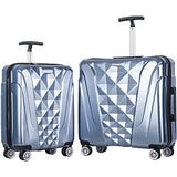 Merax Newest 2 Piece Luggage Set TSA Approved Luxurious Suitcase (Soft Blue)
