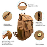 Smart ZZ Canvas Vintage Leather Backpack - Unisex Casual Travel Rucksack Satchel, Larger