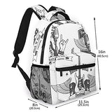Multi leisure backpack,Rock'n'roll Guitar Microphone Musical, travel sports School bag for adult youth College Students
