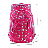 ABage Girl's Student Backpack Casual Patterned Lightweight Travel School Backpack, Rose Red