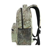Backpack Travel Vintage World Map School Bookbags Shoulder Laptop Daypack College Bag for Womens