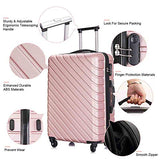 4PC 18-28 Inch Hardshell Luggage ABS Luggages Sets With Spinner Wheels Hard Shell Spinner Carry On Suitcase (Rose Gold, 4 PCS)