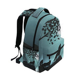 Backpack Travel Evening Moon Wolf School Bookbags Shoulder Laptop Daypack College Bag for Womens