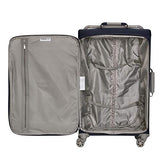 it luggage World's Lightest New York Softside 8 Wheel Spinner, Evening Blue With Cobblestone Trim, Checked-Medium 28-Inch