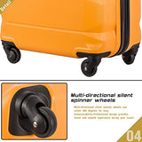 FLIEKS Luggages 3 Piece Luggage Set Spinner Suitcase (Orange)