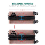 Villago Hardshell 3 Pc Set USB port (Carry-On) Polycarbonate 8 Wheel Spinner with Slash Proof Zipper TSA Lock and Expandable Zipper/Maleta De Viaje De Polycorbonato Con Candado TSA (ROSE GOLD)