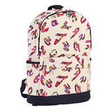 Damara Womens Letters Printed Patterned Large Backpack,Beige