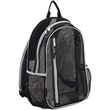 Eastsport Active Mesh Backpack with Padded Adjustable Straps, Black/Gray Trim
