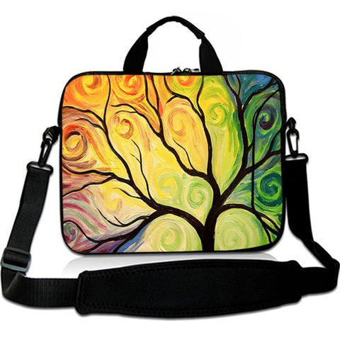 Wondertify 17-17.3 Inch Waterproof Neoprene Laptop Shoulder Bag Briefcase - Tree of Life Protective