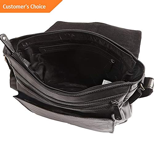 Sandover Mancini Leather Goods Cross Body Bag with RFID Secure Messenger Bag NEW | Model LGGG - 6931 |