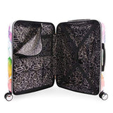 BEBE Women's Megan 3pc Suitcase Set with Spinner Wheels, Rainbow